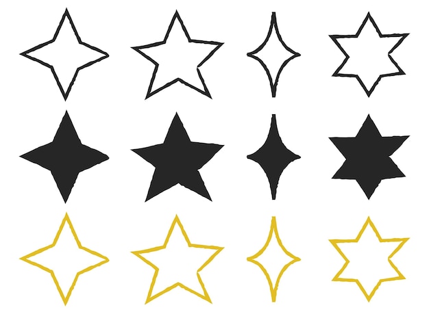 Free Vector doodle hand drawn stars