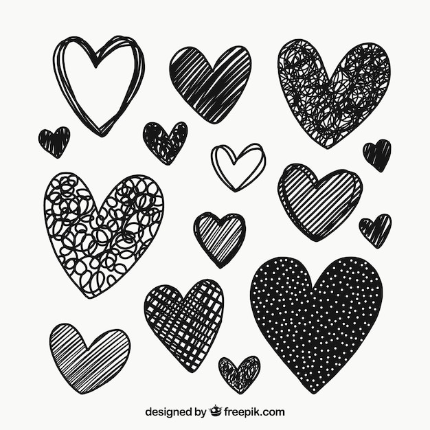 Doodle heart collection