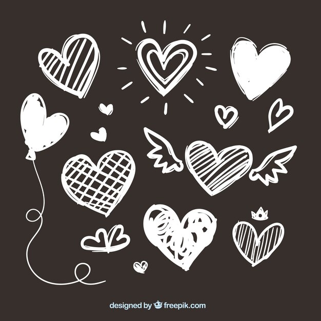 Doodle heart collection