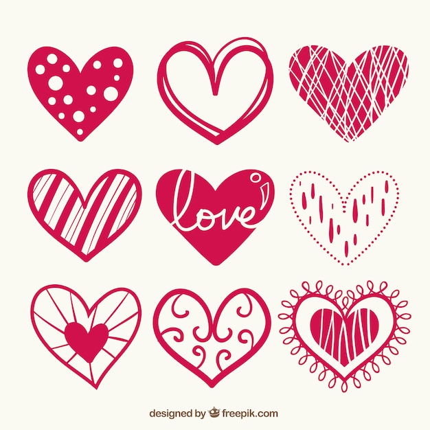 Doodle heart collection