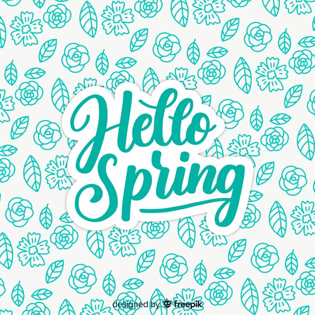 Doodle hello spring background