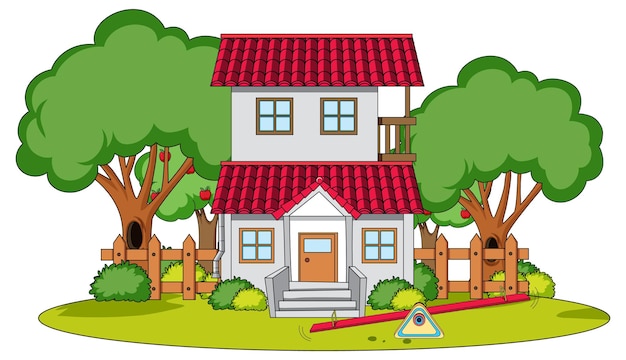 Free vector doodle house cartoon design