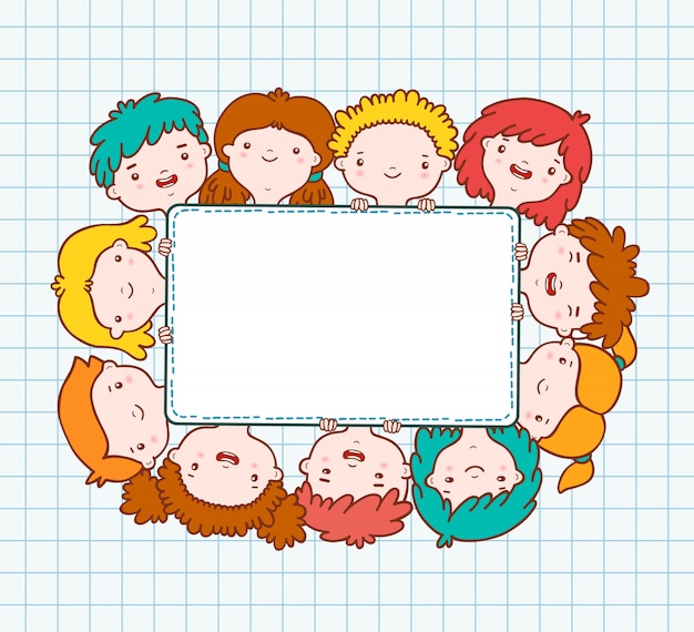 Doodle kids blank frame