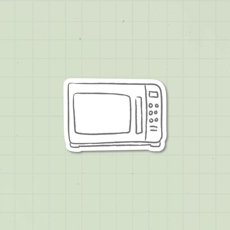 Бесплатный Вектор вектор стикера микроволновки кухни doodle