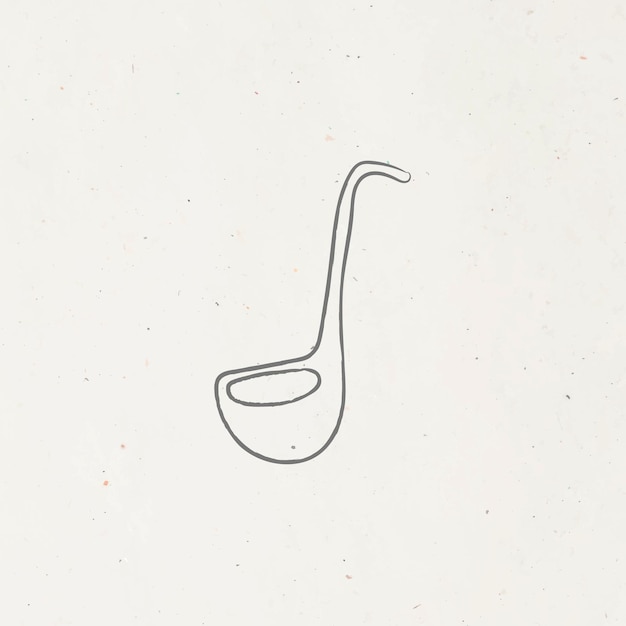 Free vector doodle kitchen soup ladle vector