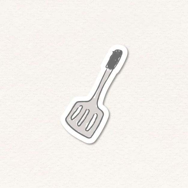 Free vector doodle kitchen spatula sticker vector