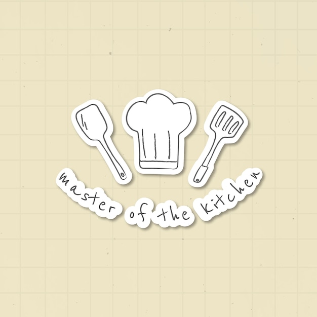 Free vector doodle kitchenware equipment sticker