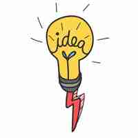 Free vector doodle of lightbulb icon