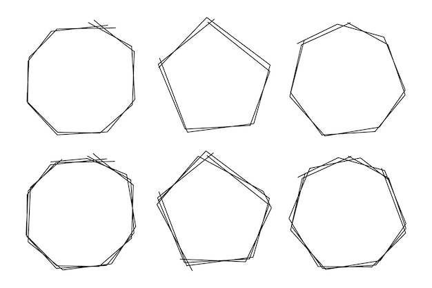 Free vector doodle lines hexagons