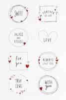 Free vector doodle love frame collection vector