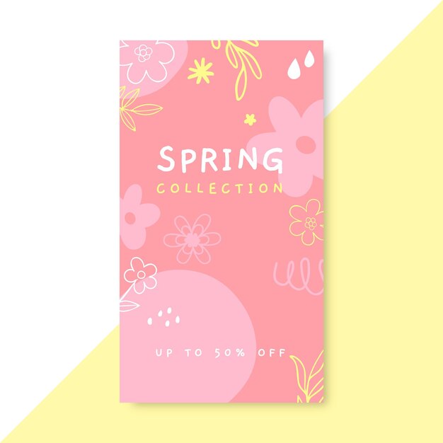 doodle monochromatic spring instagram story