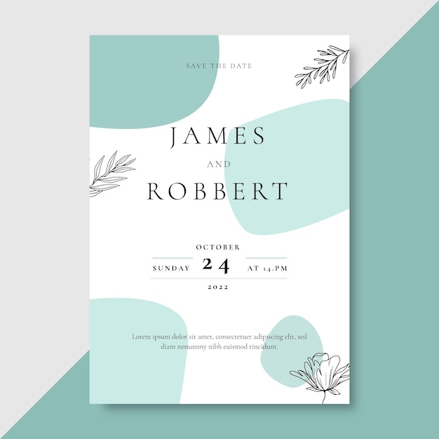 Free vector doodle monocolor wedding invitation