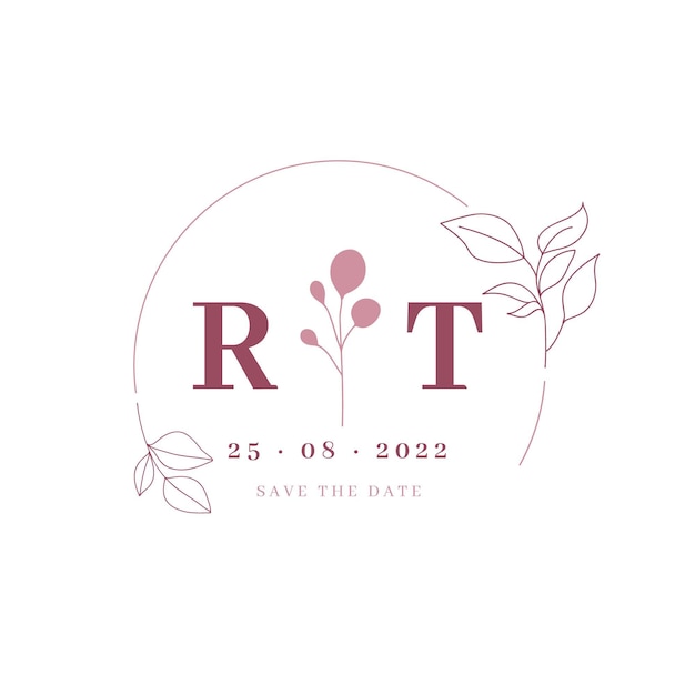 Doodle monocolor wedding logo