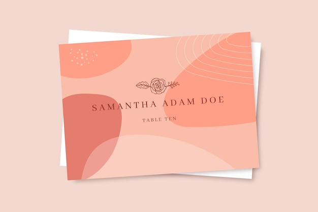 Free vector doodle monocolor wedding place cards