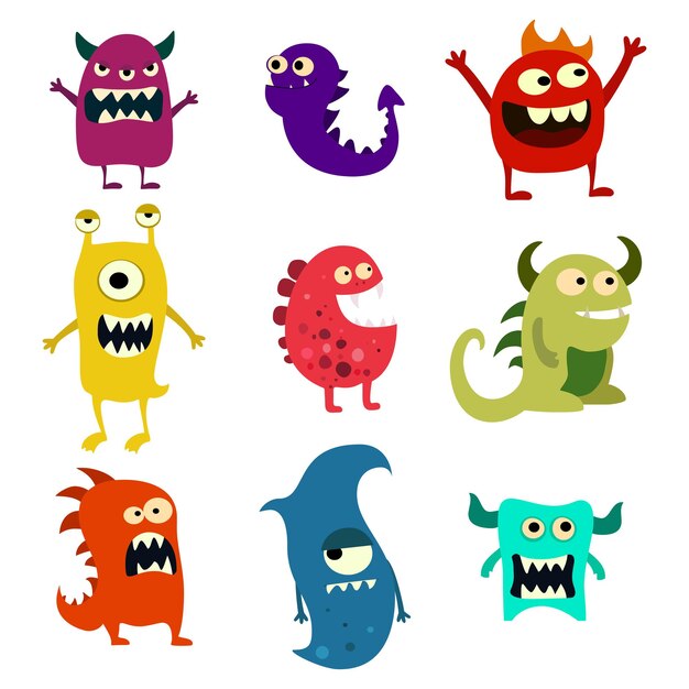 かわいいモンスター 画像 無料のベクター ストックフォト Psd