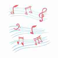 Free vector doodle music notes