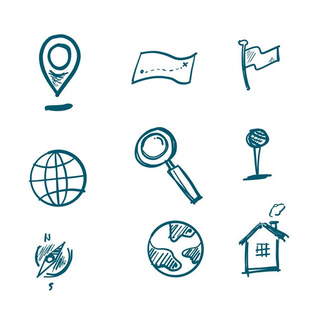Doodle navigation icons