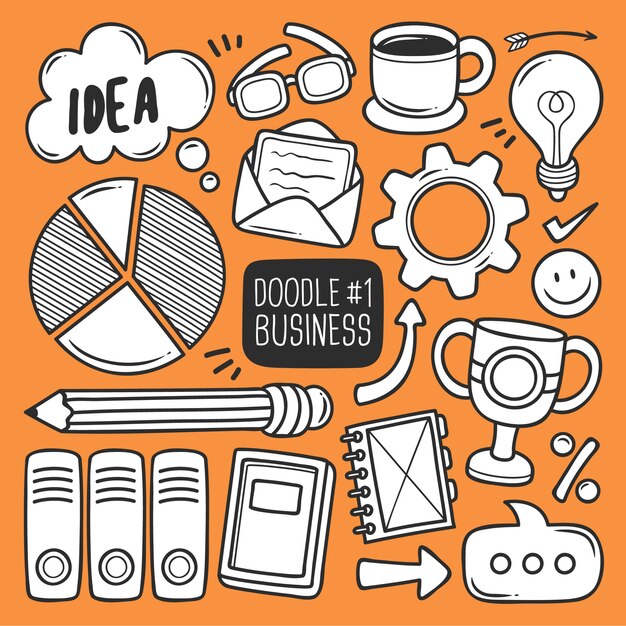 Doodle office supplies set