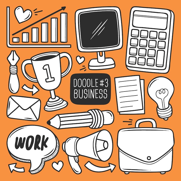 Doodle office supplies set