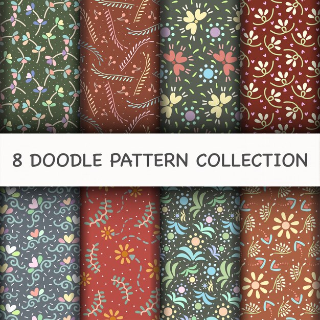 Doodle Pattern с цветком