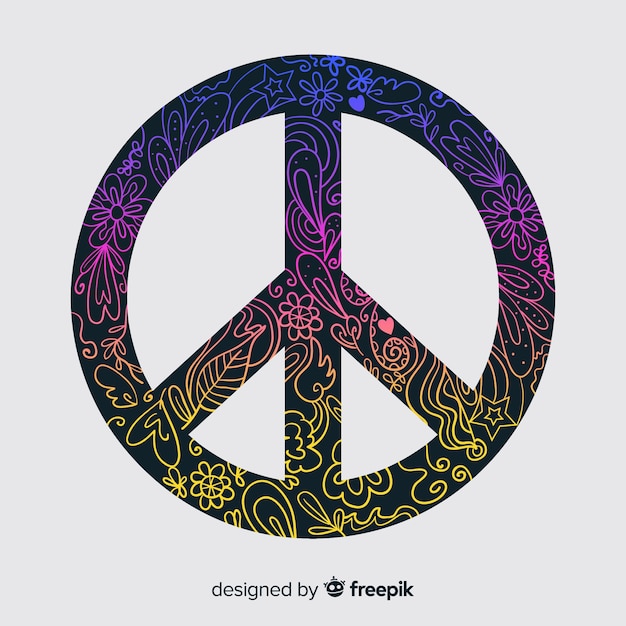 Free vector doodle peace sign background