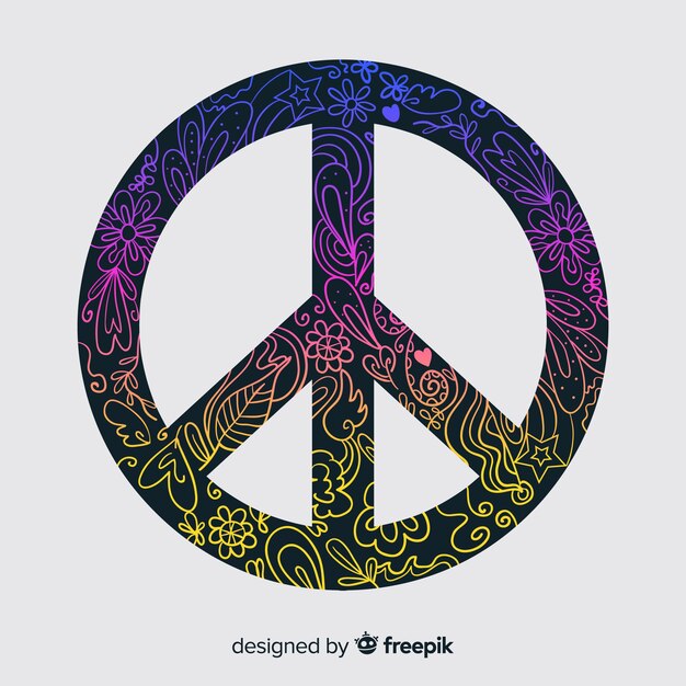 Doodle peace sign background