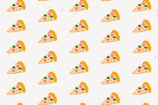 Doodle pizza seamless pattern