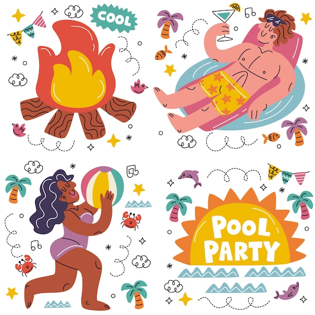 Pool party Stickers - Free people Stickers