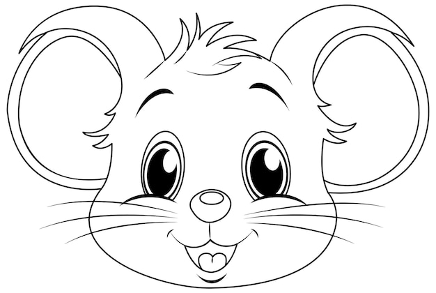 Free vector doodle rat outline cartoon