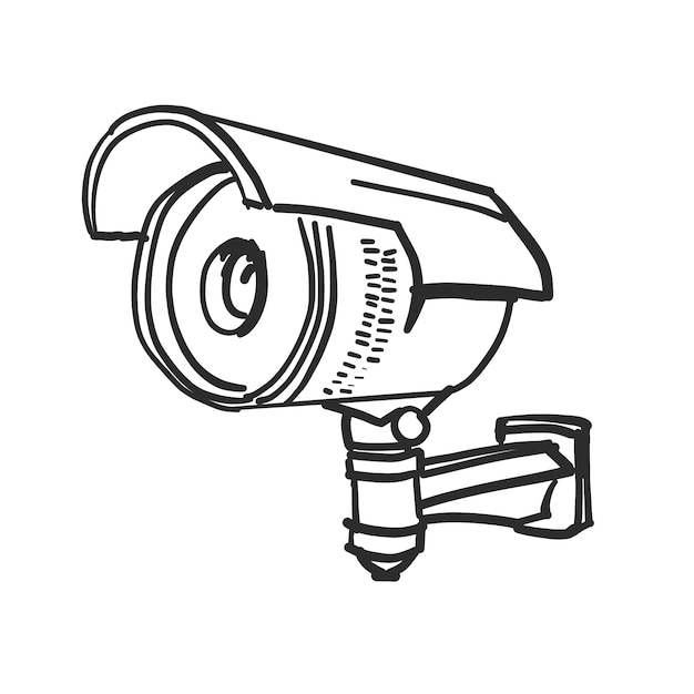 Free vector doodle security camera