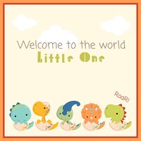 Free vector doodle simple dinosaur card for baby boy