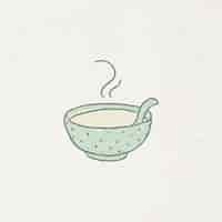 Free vector doodle soup bowl design resource vector