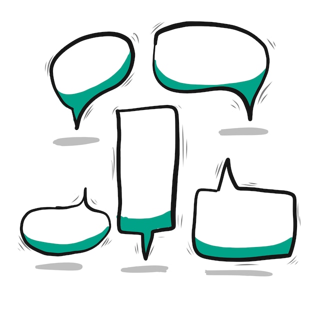 Free vector doodle speech bubbles