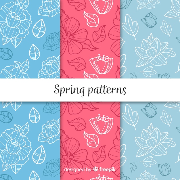 Doodle spring pattern set