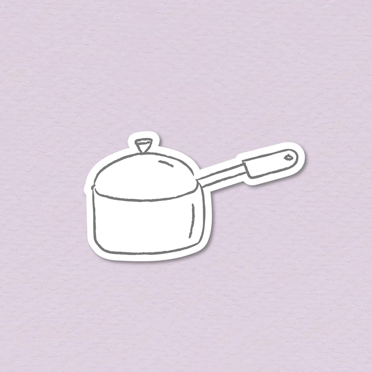 무료 Vector 낙서 스테인리스 냄비 스티커 벡터