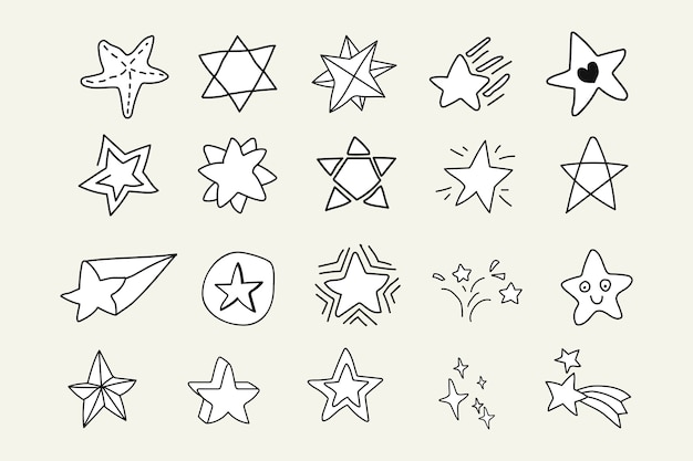 Free Vector doodle stars set