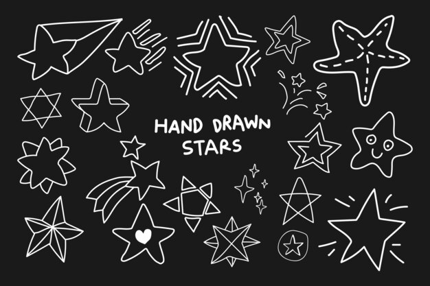 Free Vector doodle stars set