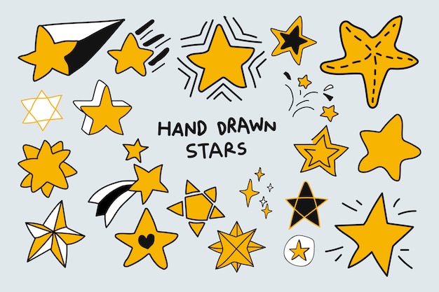 Free Vector doodle stars set