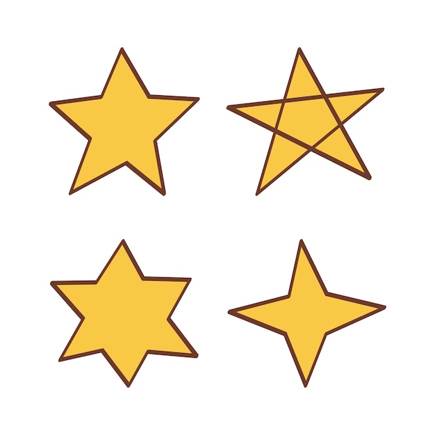 Free vector doodle stars set