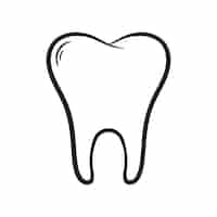 Free vector doodle style tooth