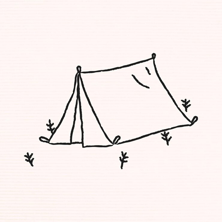 Free Vector doodle tent on a campsite vector