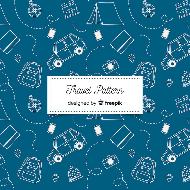 Free vector doodle travel background