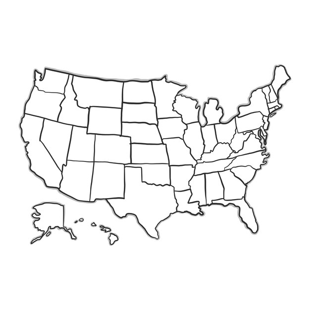 落書きのアメリカ地図
