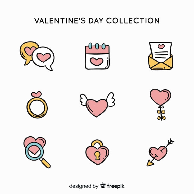 Doodle valentine's day elements