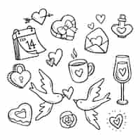 Free vector doodle valentine's day elements