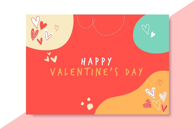 Vettore gratuito doodle modello di carta di san valentino