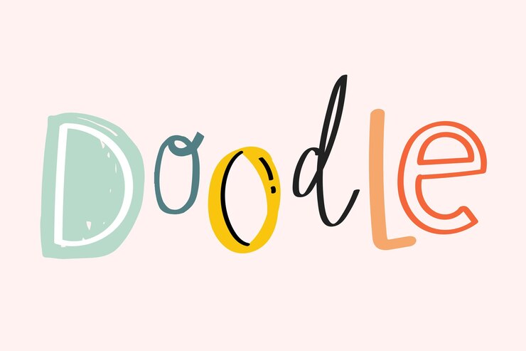 Free Vector doodle word font typography vector