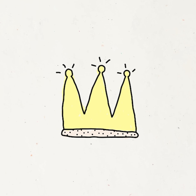 Doodle yellow crown on a beige background vector