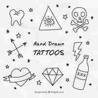 Free vector doodles decorative tattoos