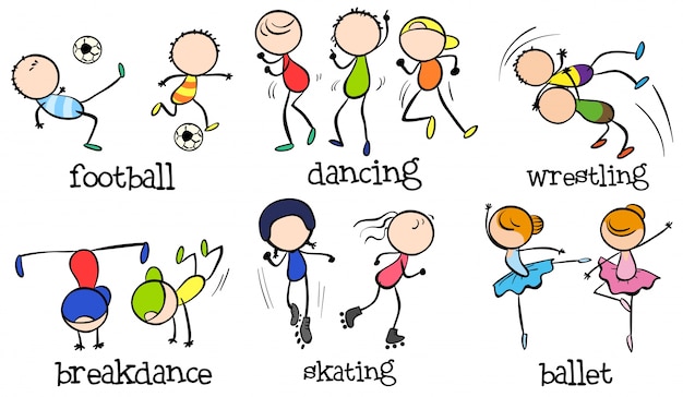 Doodles различные виды спорта